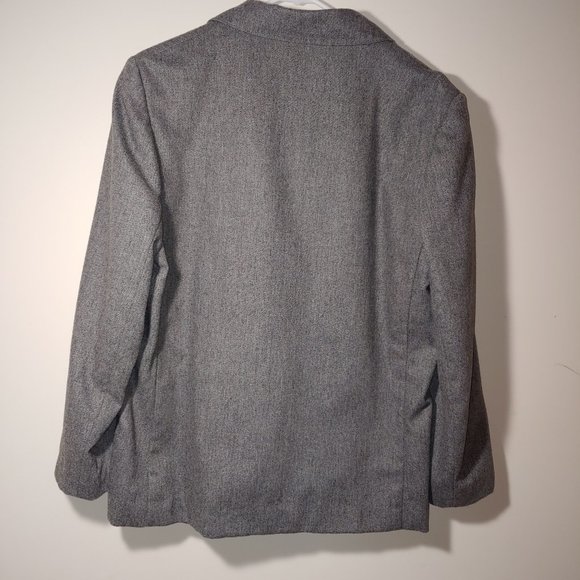 Vintage RRRRUSS Gray Blazer Jacket USA Made USA Size 14 - Picture 2 of 5